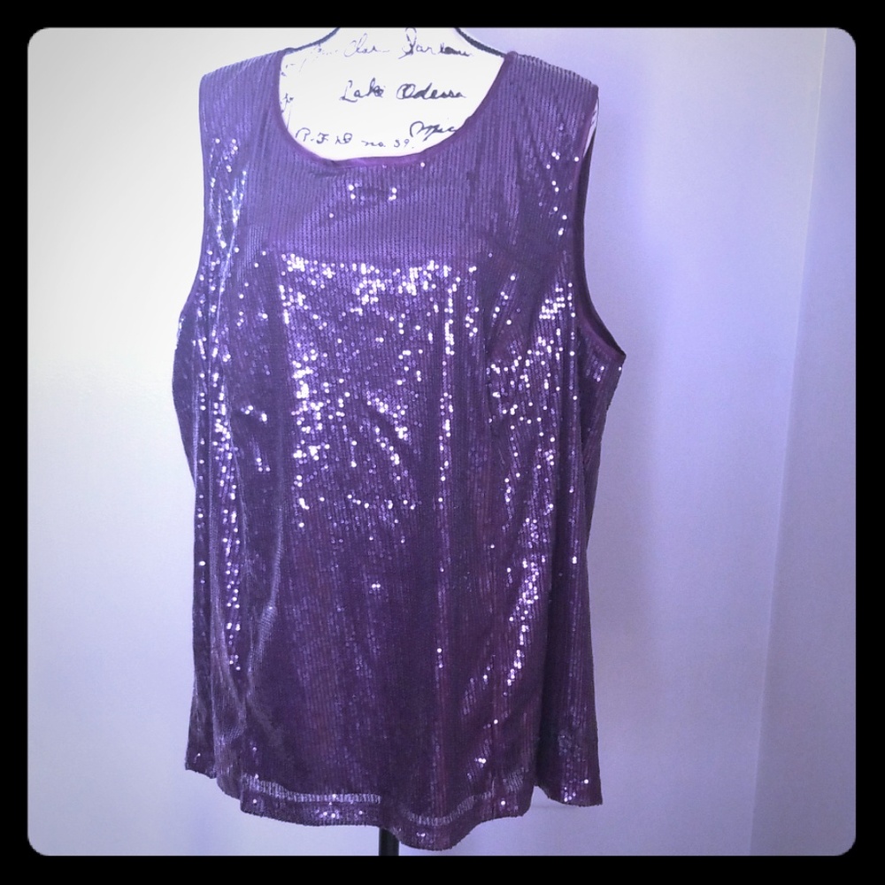 Maggie Barnes sparkling sleeveless blouse